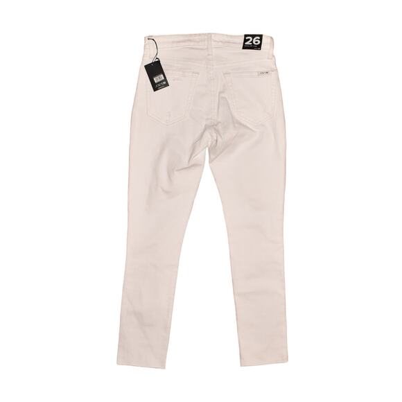 JOE'S JEANS NEW $188 White Mid-Rise Skinny Crop Jean Cut Hem Size 26 - Picture 2 of 5